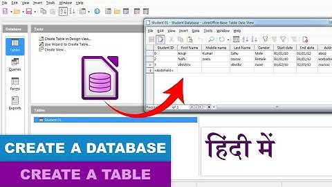 LibreOffice Base tutorial ||  Create a Database || Create a Table 🔥