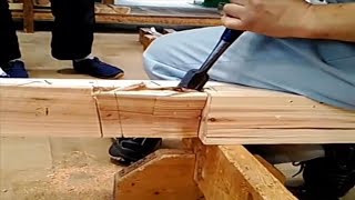 Amazing Woodworking Fastest Handcraft Cutting Skills - Rabbeted Oblique Scarf Joint