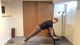 Modified Burpee on a Bench with Push Up
