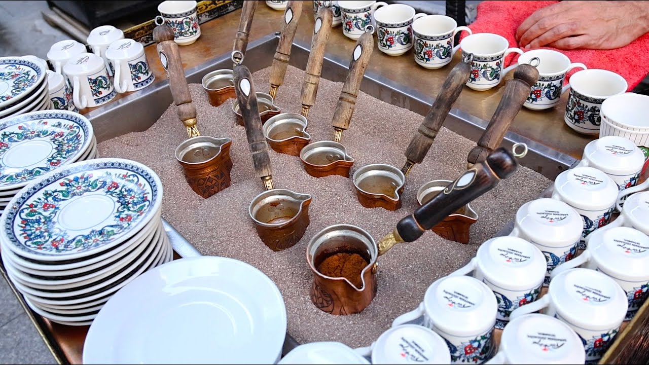 ⁣Coffee Lovers! Amazing Turkish Sand Coffee Making Process - Turkish Street Food