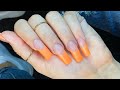 Matte orange nail tips DIY acrylic nails