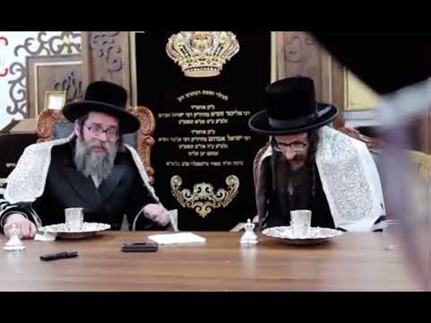 מעמד קבלת פנים לכ״ק האדמו״ר מישועת יעקב סקולען אצל אחיו כ״ק האדמו״ר מסקולען ירושלים