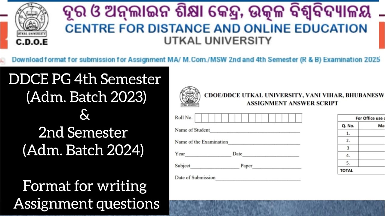 How to write PG Assignment on the format given by DDCE/CDOE ||# ...