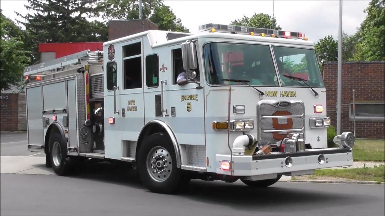 New Haven, CT Fire Department Engine 9 Responding YouTube