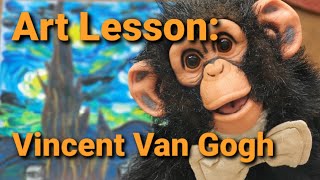 Art lessons for kids Vincent van Gogh with David the Monkey