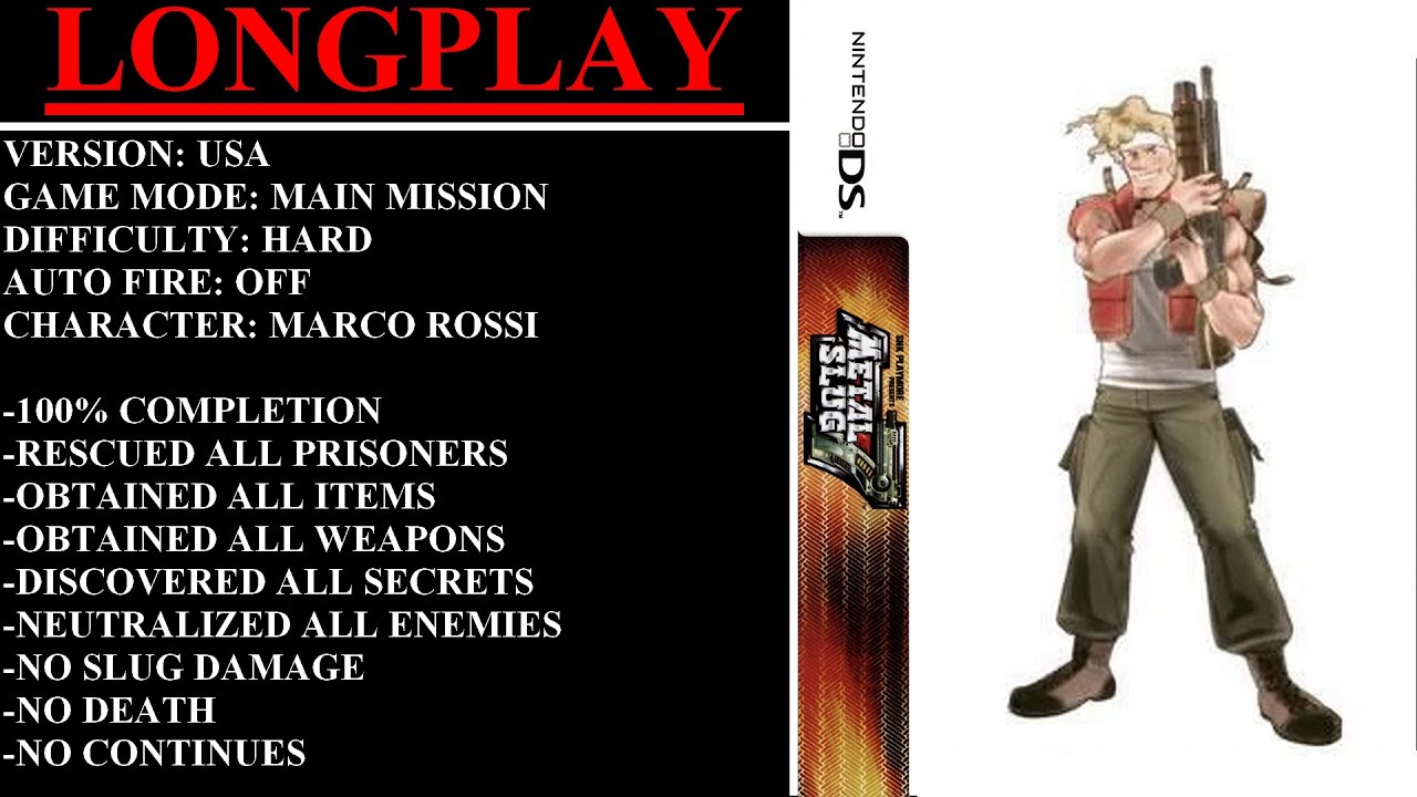 Metal Slug 7 [USA] (Nintendo DS) - (Longplay - Marco | Hard