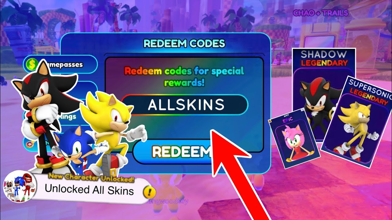  NEW CODE FOR ALL SKINS IN SONIC SPEED SIMULATOR Exclusive Bundle YouTube