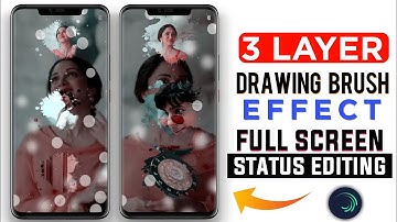 3 layer Drawing Brush Effect full screen status Editing 4k hd alight motion | Drawing Brush status