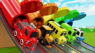 Colors with Street Vehicles | Colors with Paints Trucks | Colors for Children | Monster Truck Colors