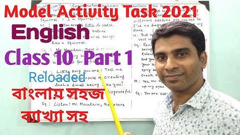 Model Activity Task Class 10 English Part 1 || WBBSE || 2021