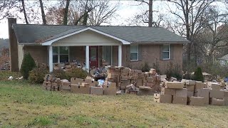 What's the story with all those Amazon boxes piled up in one yard in Chattanooga?