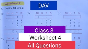 Dav class 3 maths unit 2 worksheet 4 all questions