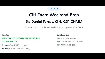 CIH Exam Simulation by Dr. Daniel Farcas, CIH, CSP, CHMM