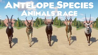 Antelope Species Animals Speed Race in Planet Zoo included Gemsbok, Arabian Oryx, Nyala, Bongo & etc