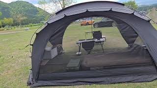 SEKACAMP G-MAXブラックの設営風景
