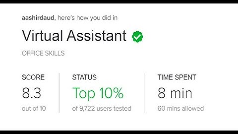 Fiverr Virtual Assistant Skill Test in 2020 1st Attempt | Q&A Score 8.3/10 | Be among top 10%