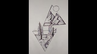 Drawing tutorial nature  Simple way to draw nature using triangles