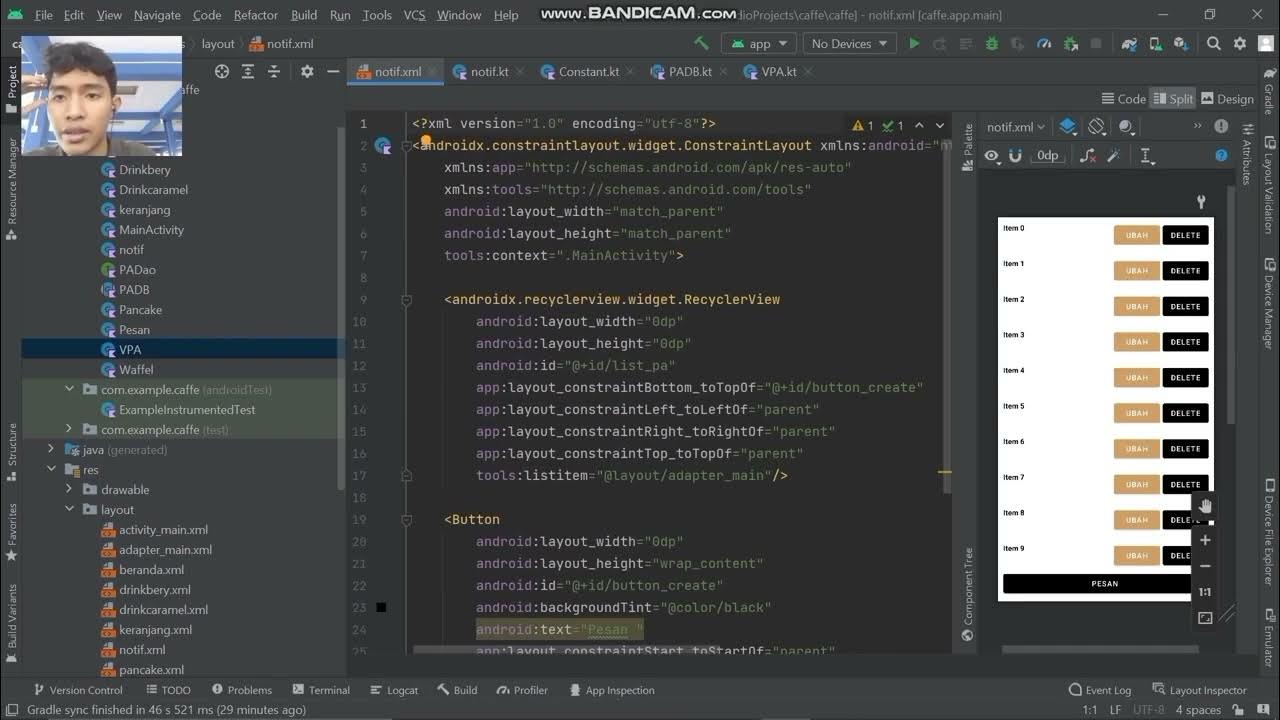 Crud sqlite case caffe youtube