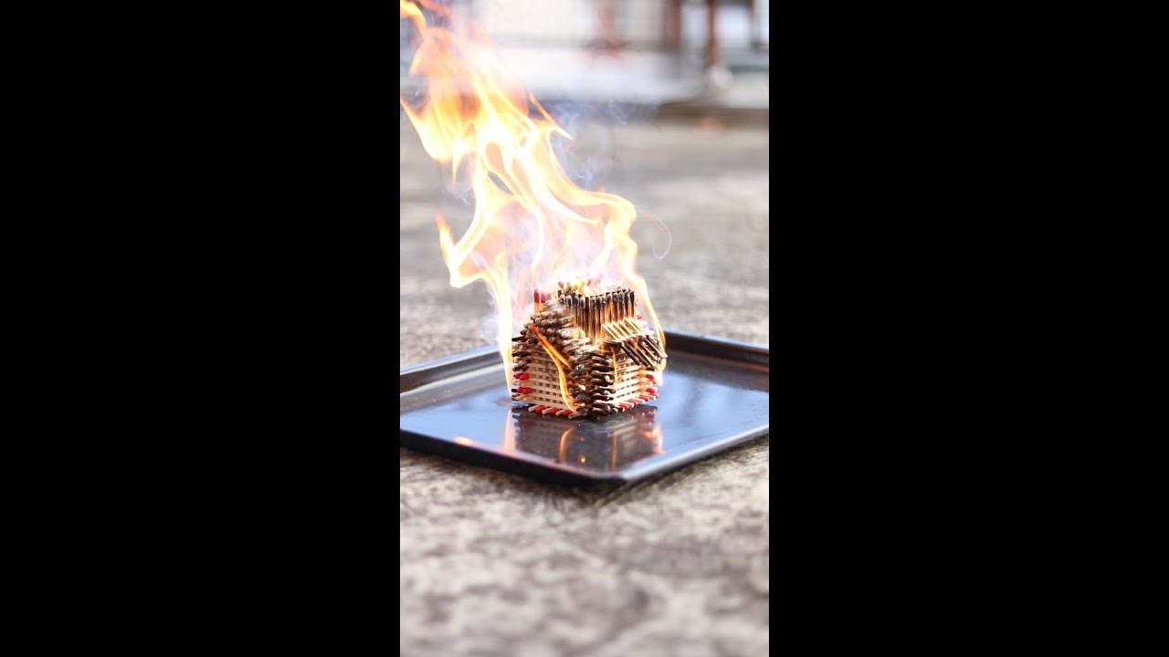 Burning a GIANT Matchstick House with Giant Matches