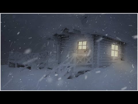 Snowstorm at a Frozen Wooden Hut┇Howling Wind \u0026 Blowing Snow┇Freezing Snowstorm Sounds for Sleeping