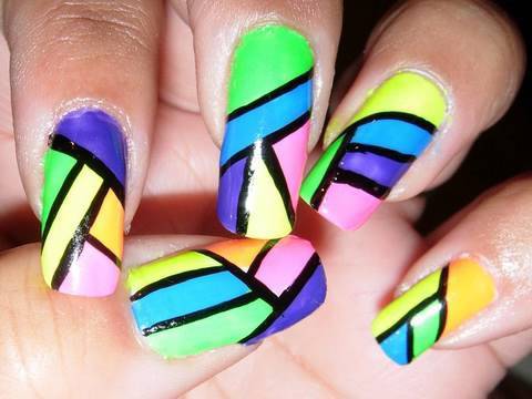 Bright Neon Nails Tutorial!!!!