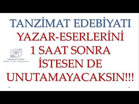 Tanzimat Edebiyatı - HAFIZA TEKNİKLERİYLE - AYT Edebiyat 2024 (80 Yazar Üyelere Özel Kanalda!)