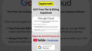 GCP Free Tier &amp; Billing Explained 💰 | Google Cloud for Beginners ☁️ #googlecloud #implovate