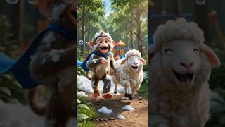 Can You Escape the Foam? 🐒🐑🧼 #TITANHUD4u #FoamParty #NewFriend #3DAnimation #ToddlerFun#shorts