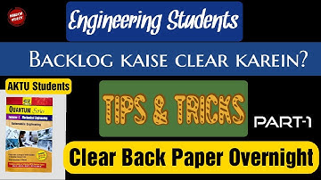 How to Clear Backlogs in Engineering|Strategy to Pass Engineering Exams in Overnight Hindi|PART-1