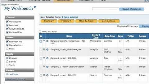 ViPR Workbench: 8. Save Sequences to Working Set & Analyze Working Set