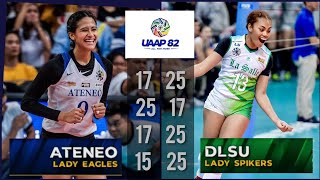 Highlights of the uaap women’s volleyball rivals, ateneo lady eagles
and de la salle spikers in their first round encounter. spike volley