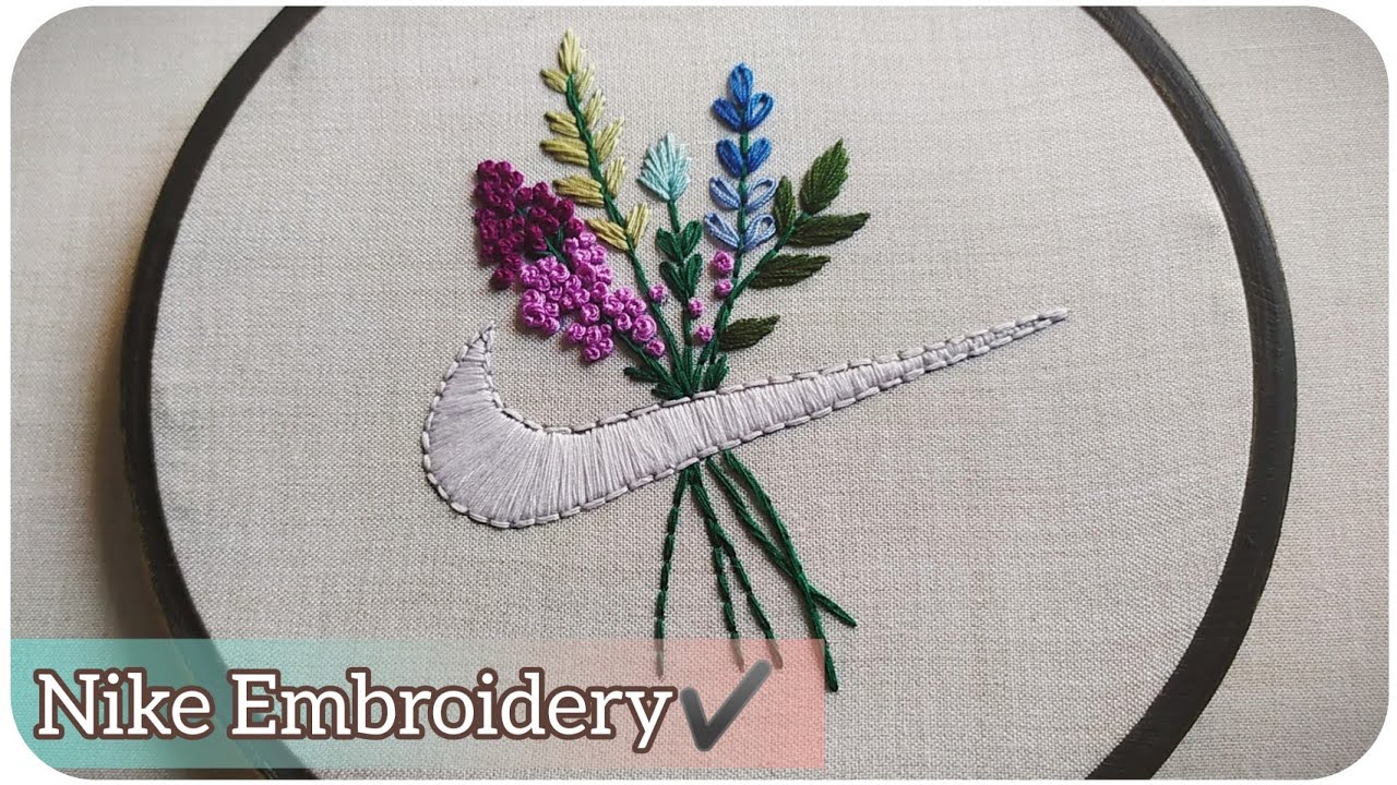 NIKE Logo Embroidery Tutorial ✔️ | Floral Nike Embroidery | Embroidery For - Let's Explore - YouTube