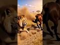 Horse Fart Scares Lion | Funny Wildlife Moment | Nature POV Shorts