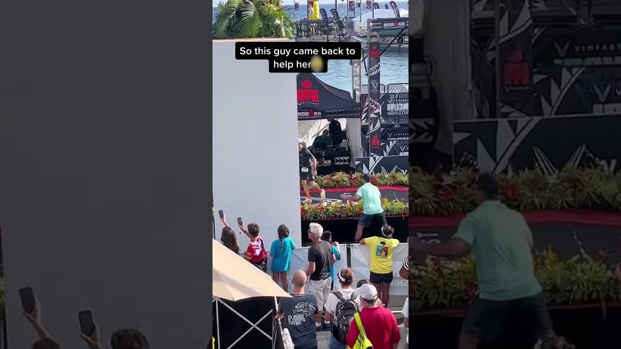 Good Samaritan Helps Woman Crawling On Track To Finish Race 1371249