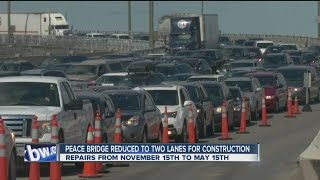 Peace Bridge reduced to two lanes until May