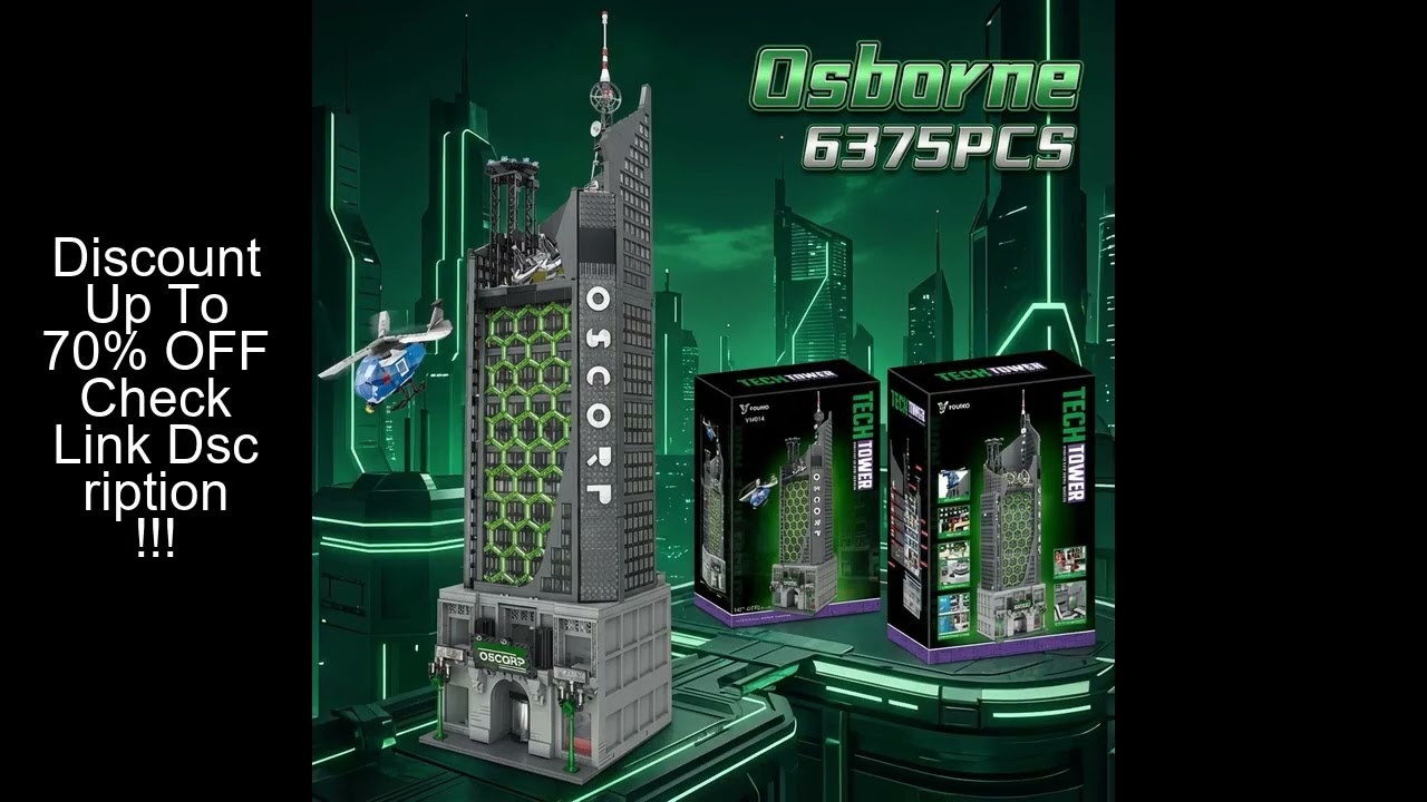 6375PCS Spider Oscorp Hero Tower With Light Building Blocks Movie City Classic Architecture Modular