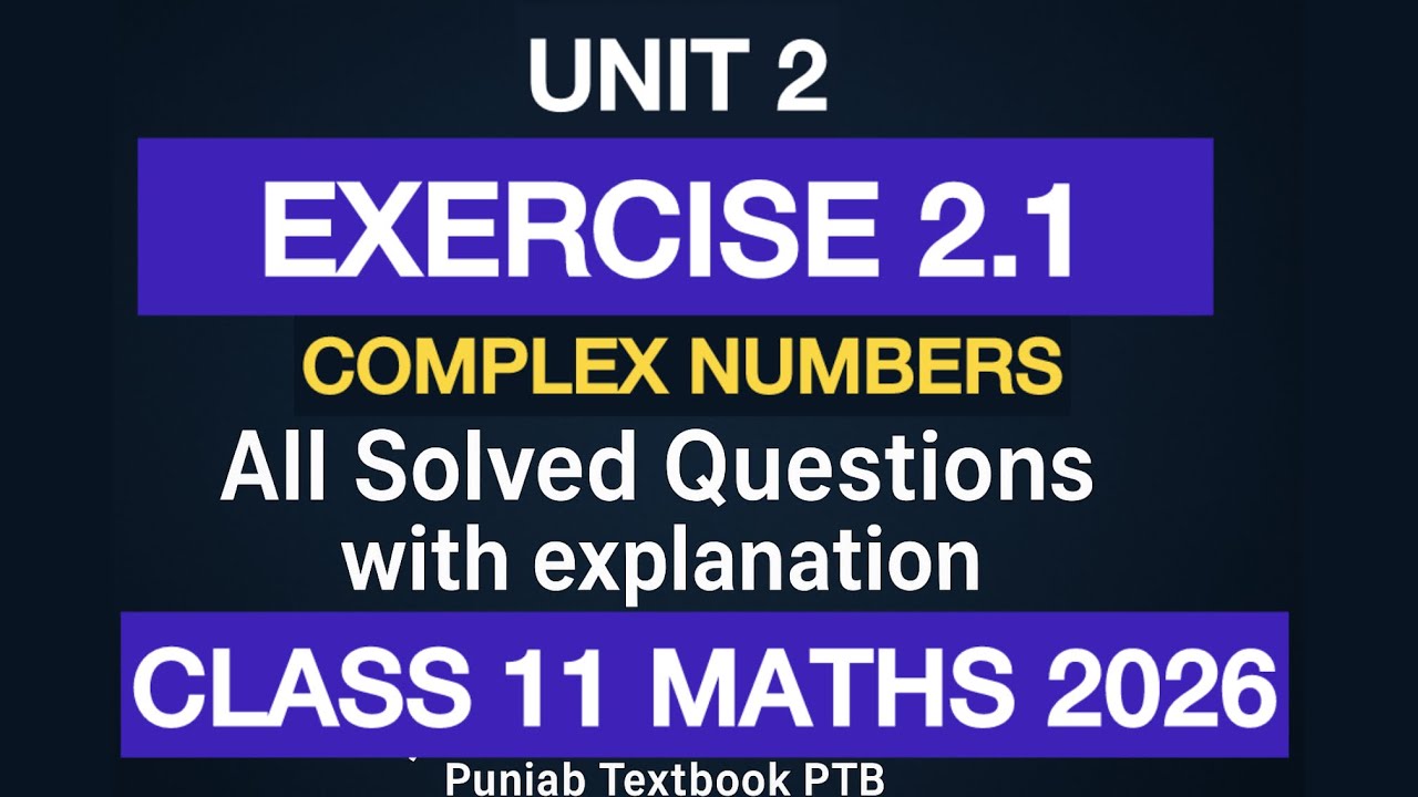 Exercise 2.1 Class 11th Math |Unit 2 solved exercise |new book math 1st ...