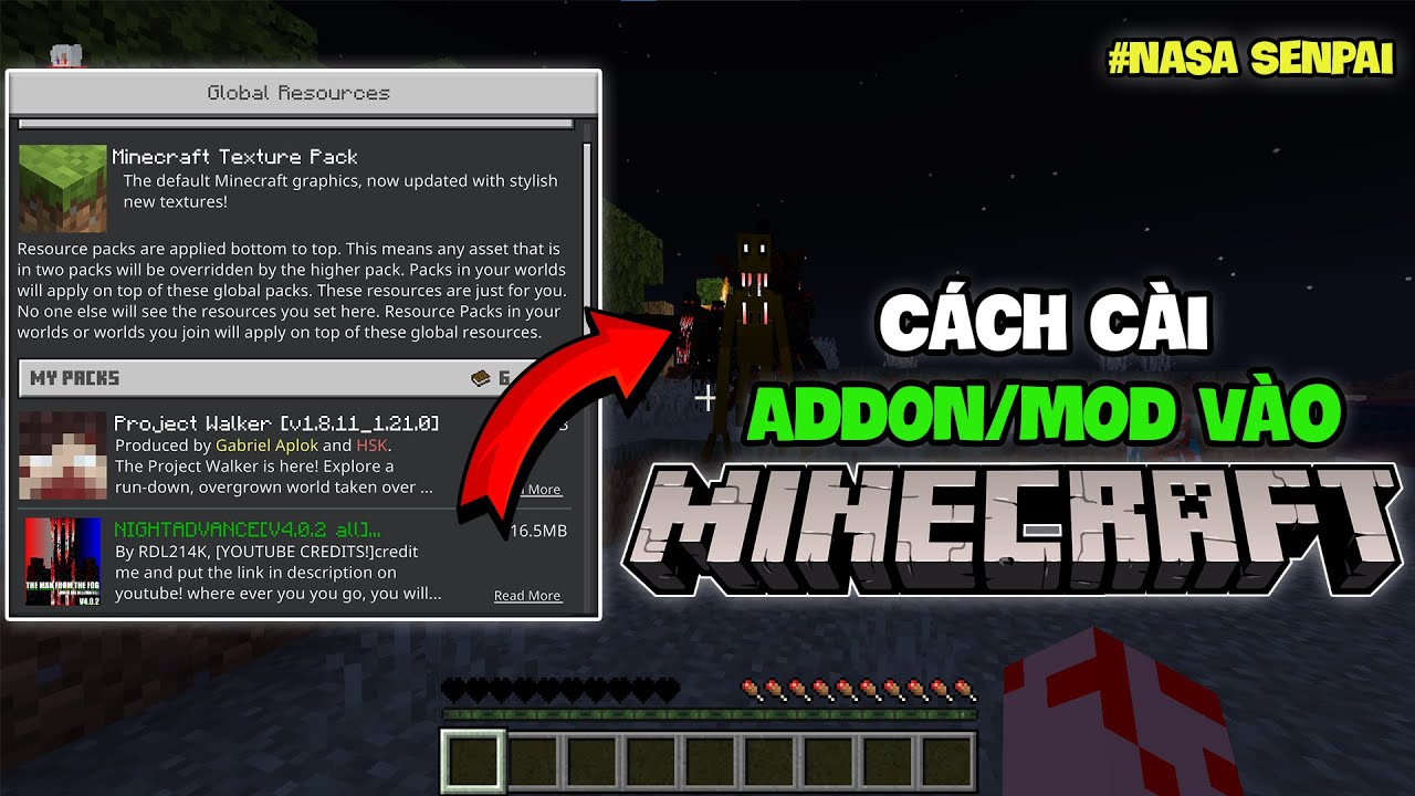 Cách cài Addon/Mods cho Minecraft Bedrock Edition | Nasa Senpai