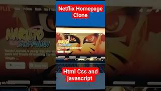 Netflix Homepage clone using html css and javascript #netflix #clone #html #css #shorts #reels