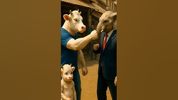 "Bull’s Revenge 🐂💥 Elephant Knocked Down!" #animals #trendingshorts #ytshorts #viral #ai #cow #cat