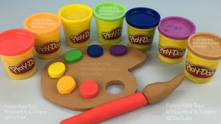 How To Make Rainbow Colours Play Doh Paint Tools Fun and Creative for Kids