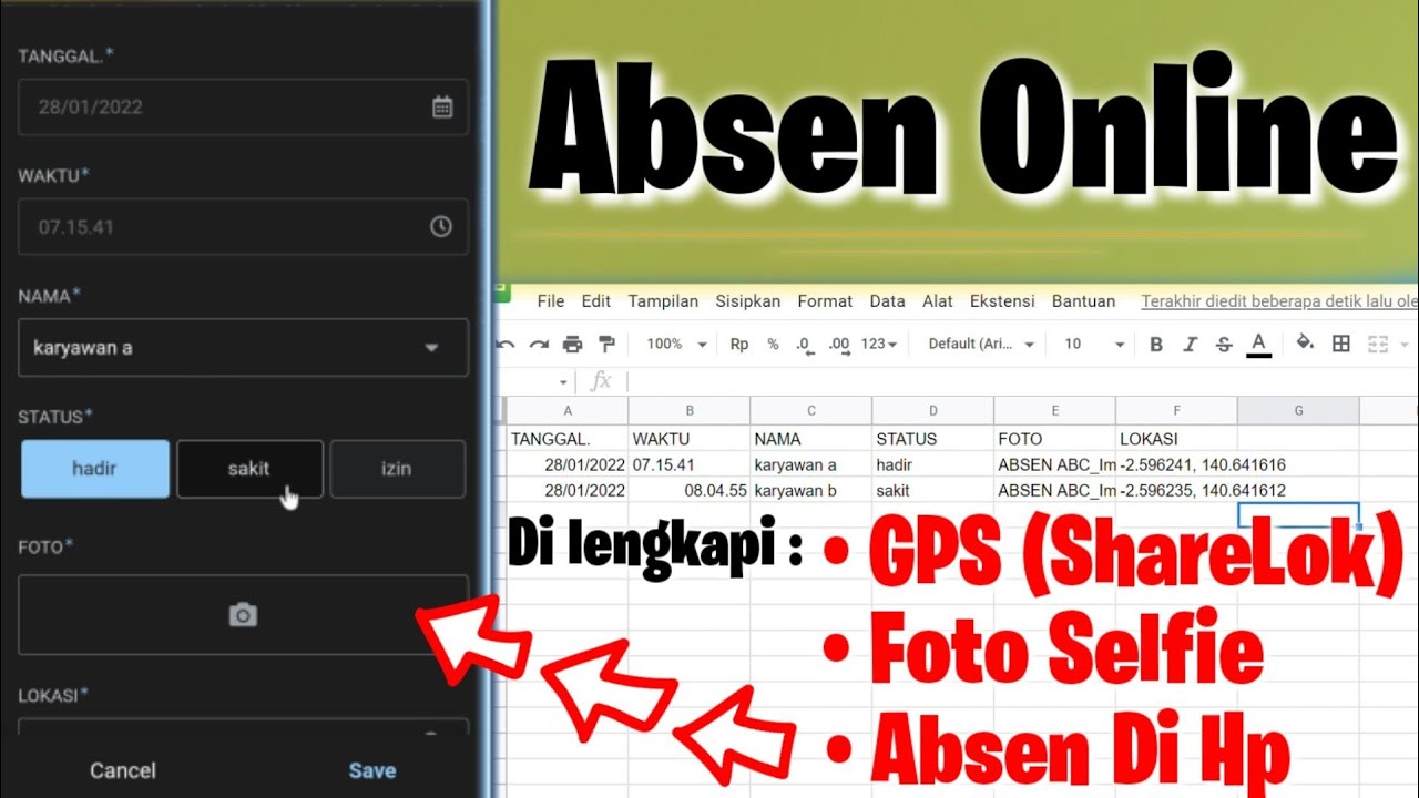 CARA MEMBUAT DAFTAR HADIR KARYAWAN || Online