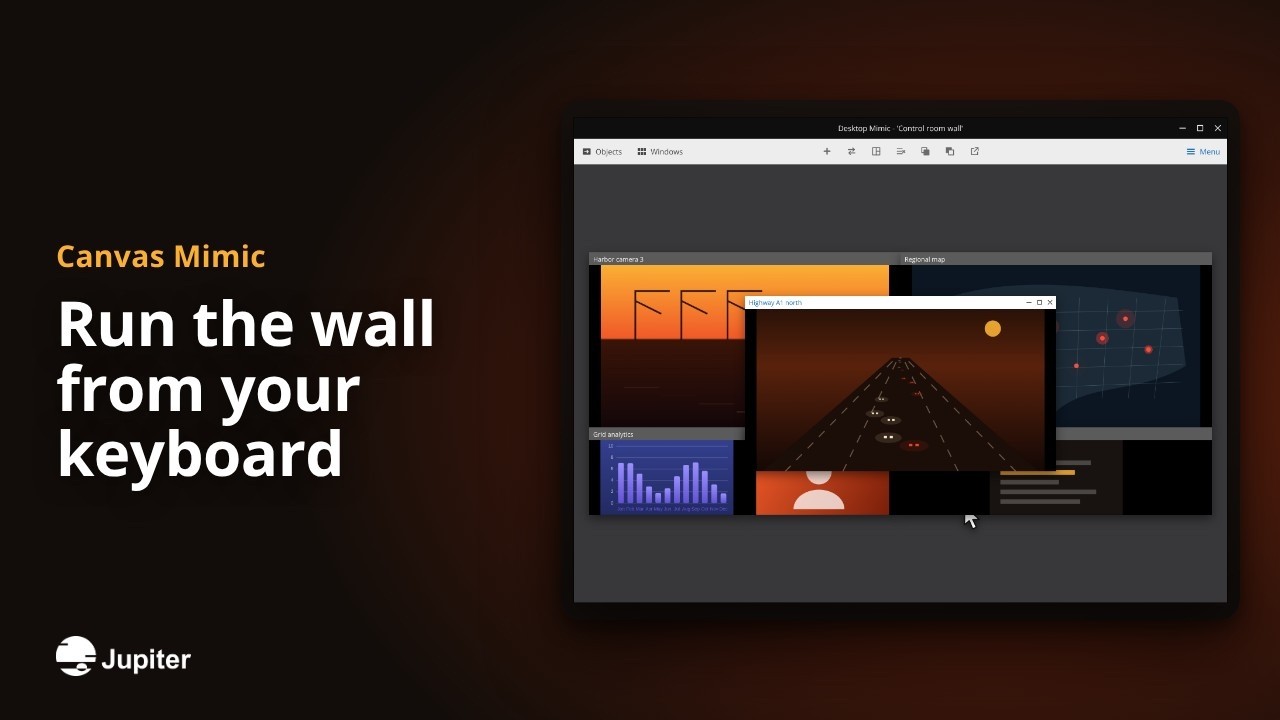 Run the wall from your keyboard, Jupiter Canvas video
