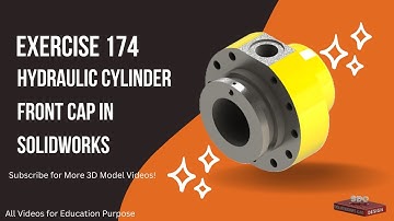 Solidworks CAD Design Exercise 174 Front Cap for Hydraulic Cylinder design in Solidworks