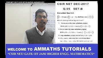 CSIR NET  2017 Q.95 SET-B MATHS ANSWER KEY,  EXACT DIFFERENTIAL EQUATION OF SECOND ORDER