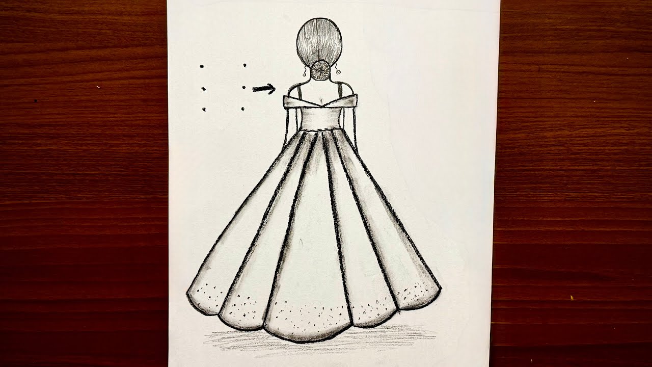 Girl from back side drawing | Easy drawings step by step | How to draw a girl | Drawing for girls