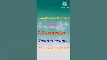 Rayalaseema University UG Degree 5,6 sem instant exams results realesed 2023