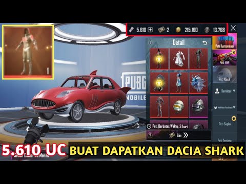 5.610 UC BUAT DAPATKAN SKIN LEGENDARIS DACIA SHARK!! MALAH DIKASIH MYTHIC | CUSTOM CRATE PUBG Mobile  @geektomz5680