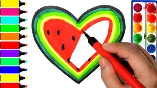 Heart Watermelon Coloring Pages Art Colors For beginners Learn Drawing