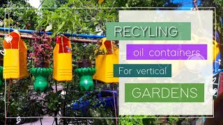 Amazing use of recycled motor oil containers as garden pots | gardening Ideas